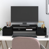 Suport pentru monitor, negru, 70x27,5x15 cm, lemn masiv de pin GartenMobel Dekor, vidaXL