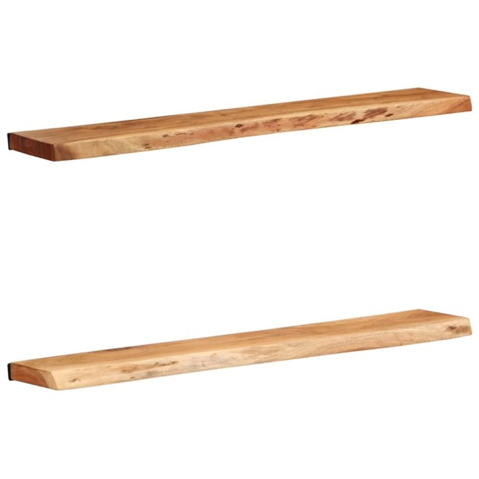 vidaXL Rafturi de perete 2 buc 100x20x3,5 cm Lemn masiv de salc&acirc;m 373627