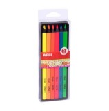 Set creioane colorate Apli Jumbo, Fluo, 6 bucati