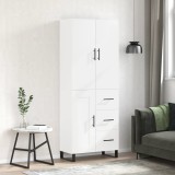 vidaXL Dulap &icirc;nalt, alb, 69,5x34x180 cm, lemn compozit