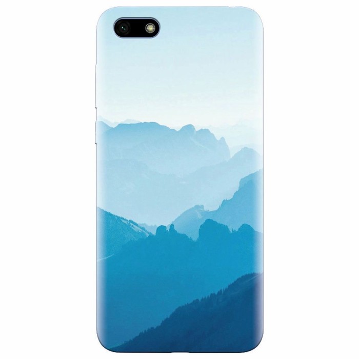Husa silicon pentru Huawei Y5 Prime 2018, Blue Mountain Crests Husa silicon pentru Huawei Y5 Prime 2018, Blue Mountain Crests