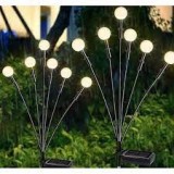 Decoratiune Gradina Solara Flippy, 6 Bulbi LED Alb Cald, 75cm, Autonomie 8h, Plastic/Cupru, IP44, Sfera Luminoasa