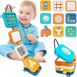 Jucarie Interactiva 8 in 1 de tip Busy Cube pliabil, Multicolor, +12m