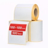 Rola etichete termice autoadezive 100x100mm 500 buc/rola pentru printare AWB