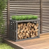 Suport busteni de exterior, gri, 108x52x74 cm, lemn masiv pin GartenMobel Dekor, vidaXL