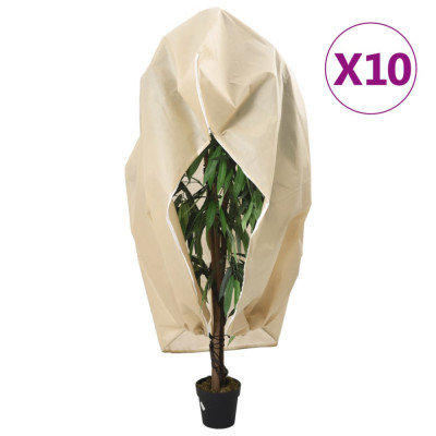 vidaXL Huse de plante din fleece cu fermoar 10 buc. 70 g/m&amp;sup2; 1x1,55 m foto