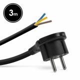 Cablu de alimentare cu mufă - filă din plastic - cablu 3 m - 3 x 1,5 mm2 - negru