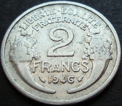 Moneda istorica 2 FRANCI - FRANTA, anul 1946 * cod 1459 foto