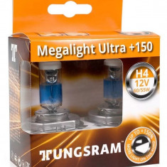 Set 2 Buc Bec Tungsram H4 Megalight Ultra +150 12V 60/55W P43T BL1414