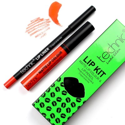 Set ruj si creion de buze, Technic, Lip Kit, Matte, Wild Child foto