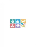 Joc creativ Tangram traditional cu piese translucide, MINILAND