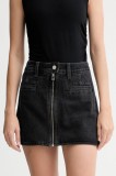 Levi&#039;s fustă jeans culoarea negru, mini, creion, 003RP
