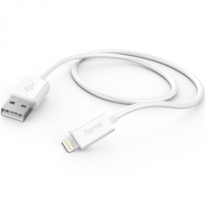 Cablu incarcare Hama, USB-A - tip Lightning, 1m, Alb