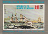 Eq. Guinea 1976 Painting, Ships, imperf. sheet, used I.072, Stampilat