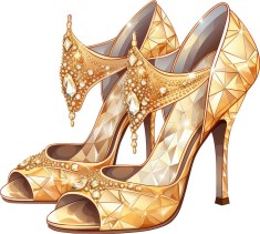 Sticker decorativ, Pantofi, Auriu, 66 cm, 8358ST-7 foto