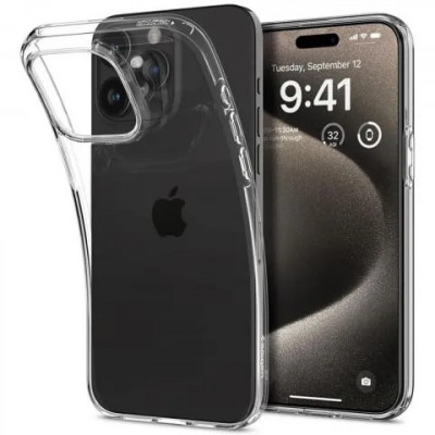 Husa silicon iPhone 15 Pro Max Spigen LC Transparent foto