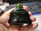 Buda vintage din sticla verde