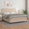vidaXL Pat box spring cu saltea, cappuccino, 180x200cm piele ecologică 3142742