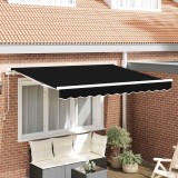 Cortina Retractabilă Negru 300 x 200 cm Poliester, Aluminiu