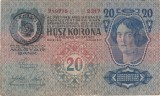 AUSTRIA UNGARIA 20 COROANE KRONEN KORONA 1913 STAMPILA TIMBRU SPECIAL UZATA