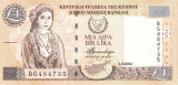 Bancnota Cipru, 1 Pound 1997-2004, UNC