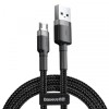 Cablu Date si Incarcare USB-A - microUSB Baseus Cafule, 18W, 0.5m, Gri CAMKLF-AG1