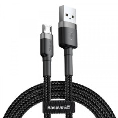 Cablu Date si Incarcare USB-A - microUSB Baseus Cafule, 18W, 0.5m, Gri CAMKLF-AG1
