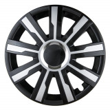 Capac roata auto Leoplast Mirage 15 inch, negru argintiu, pentru jante de otel, plastic ABS rezistent, montaj rapid, 1 buc