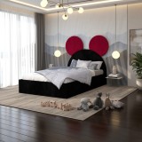 Pat Tapitat Serena cu Catifea Premium Negru Rosu Transport rapid