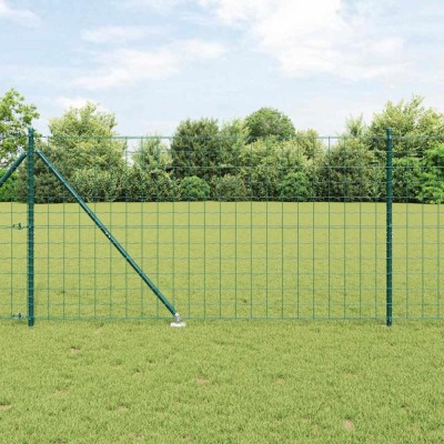 vidaXL &amp;Icirc;ngrădire cu st&amp;acirc;lpi Verde 1.2 x 25 m Oțel foto