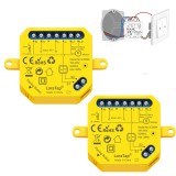Comutator inteligent LoraTap 2 bucăți, montat &icirc;ncastrat, model V2N2, cu setare a timpului de funcționare pentru obloane electrice, jaluzele și tente,
