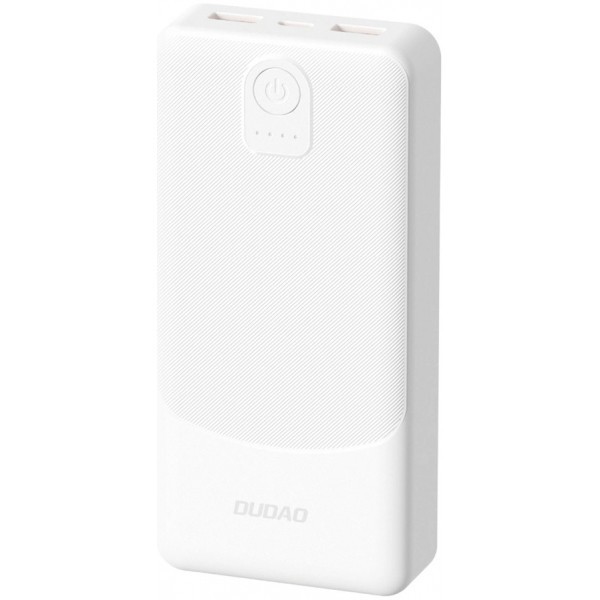 Baterie Externa Dudao K10, 10000mAh, 12W, 2 x USB-A, Alba
