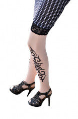 F127 Ciorapi trei sferturi cu model imitatie tatuaj foto
