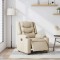 Fotoliu rabatabil electric, crem, material textil - 2