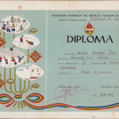 HST P2/158 Diplomă pionier 1969 Orăștioara de Sus