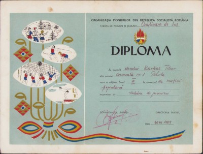 HST P2/158 Diplomă pionier 1969 Orăștioara de Sus foto