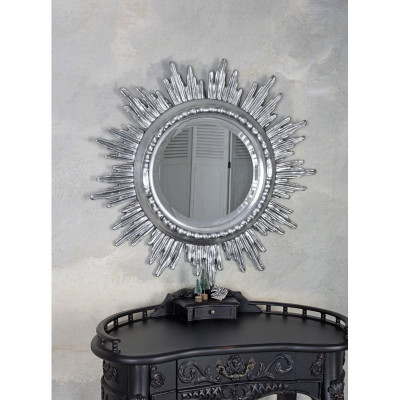 Oglinda din cristal cu un soare argintiu CAT230 foto