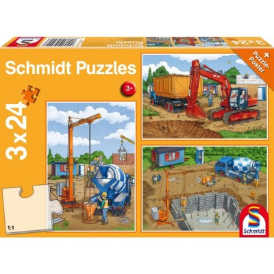 Puzzle Schmidt: Pe santier, Set de 3 x 24 piese + Cadou: poster foto