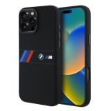 Husa pentru iPhone 16 Pro Max - BMW Hardcase Silicone Middle Stripe MagSafe (BMHMP16X23SAXK) - Black
