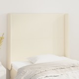Cumpara ieftin Tăblie de pat cu aripioare, crem, 93x16x118/128 cm, piele eco