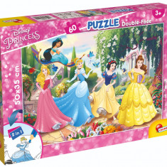 Puzzle 2 in 1 Lisciani Disney Princess, Petrecere in gradina, Plus, 60 piese