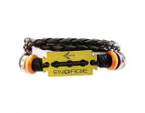 Cumpara ieftin Bratara Piele Ecologica Neagra Femei, Model Energie, Ajustabila, 24 cm, Snur