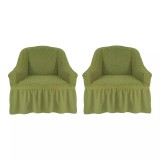 Cumpara ieftin Set 2 Huse Fotoliu Elastice cu Volane, Verde - HEP72