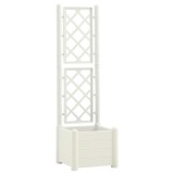 Cumpara ieftin Jardiniera de gradina cu spalier, alb, 43x43x142 cm, PP