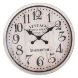 Ceas de Perete Vintage din Lemn cu Cadru Bej &ndash; Stil Retro, CMCLASS