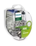 Set 2 becuri auto cu halogen Philips H4 LongLife EcoVision, 12V, 55W