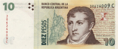 ARGENTINA █ bancnota █ 10 Pesos █ 2000 █ P-348 █ UNC █ necirculata foto