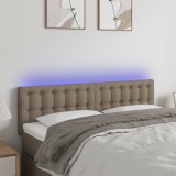 Cumpara ieftin Tăblie de pat cu LED, gri taupe, 144x5x78/88 cm, textil