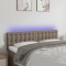 Gossi tablie de pat cu led, gri taupe, 144x5x78/88 cm, textil