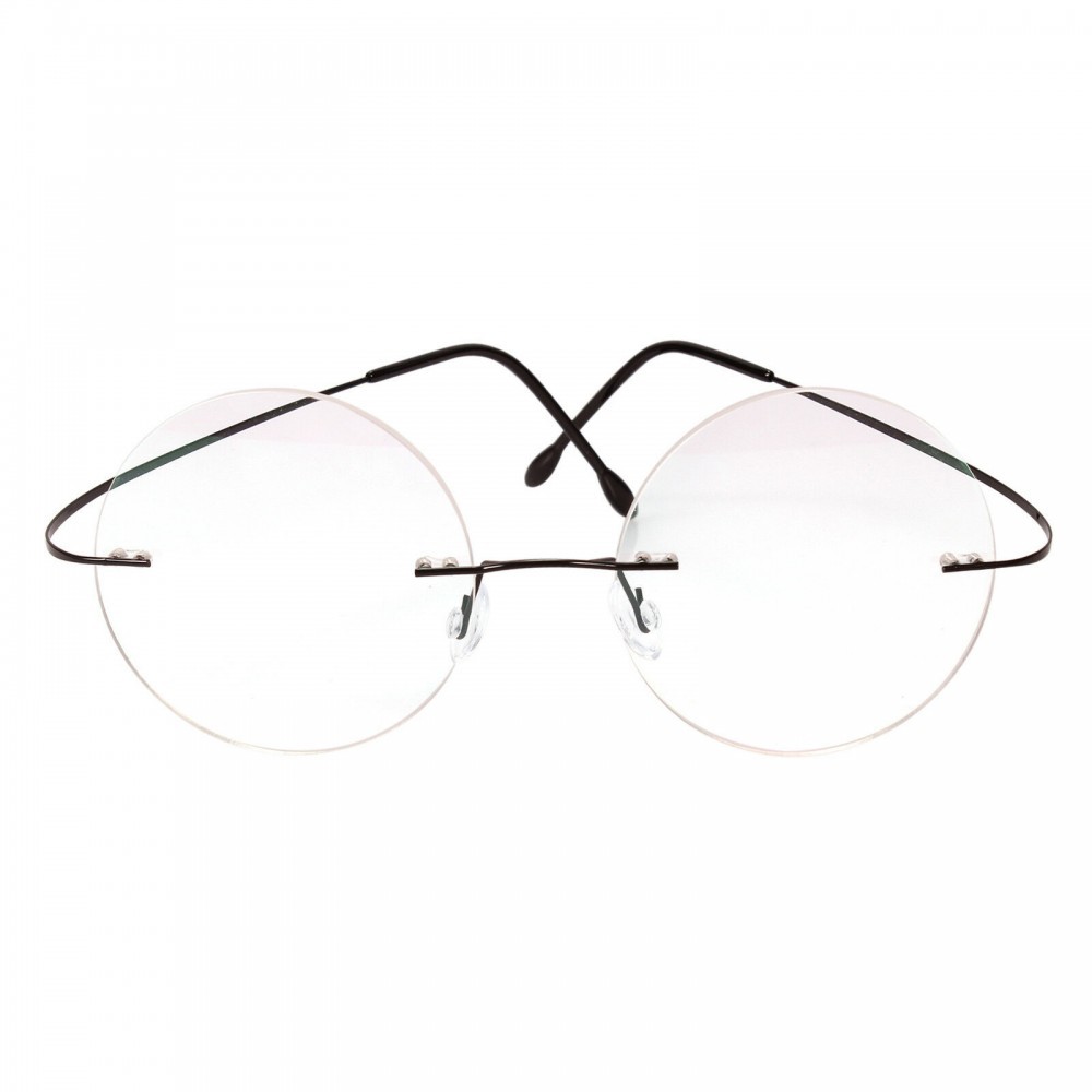 Ochelari rotunzi brate negre lentila transparenta antiradiatii,  Supradimensionat, Unisex | Okazii.ro